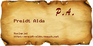 Preidt Alda névjegykártya